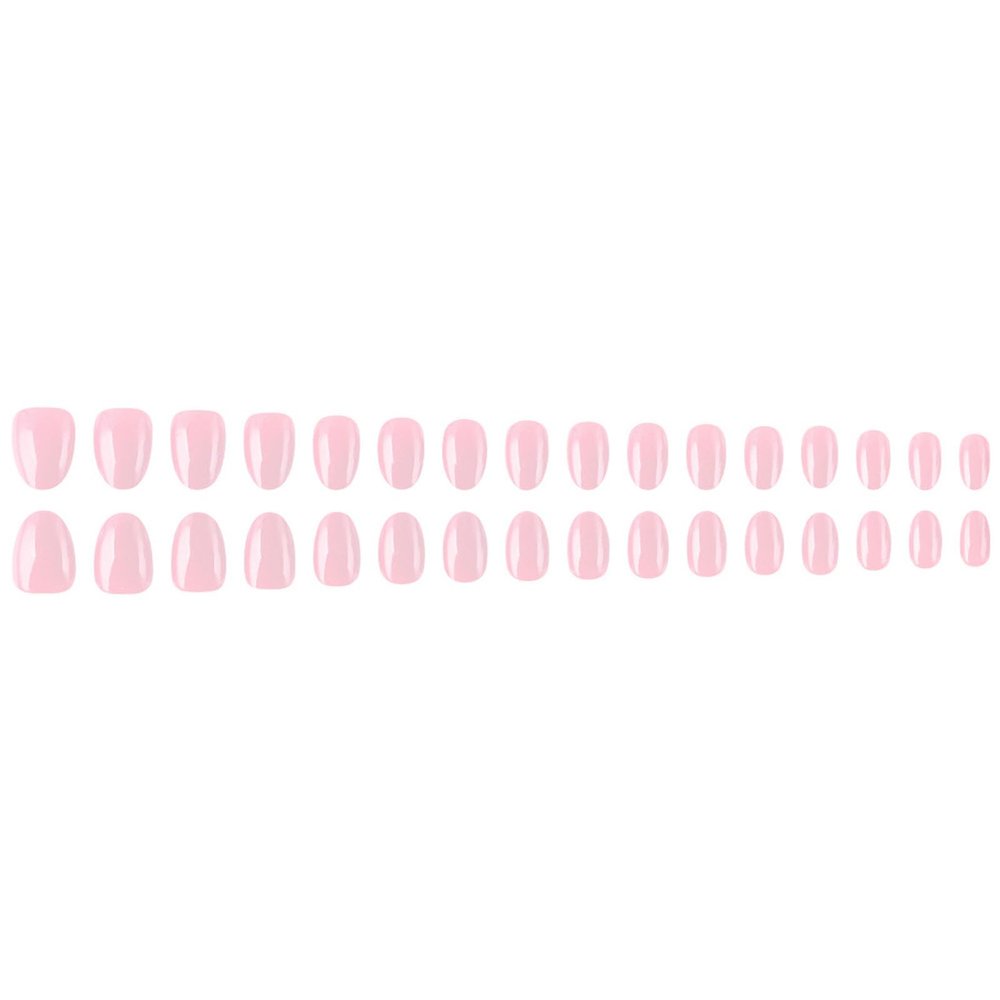 Short Oval Glossy ABS Artificial Nails, 32-Piece Set