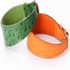 Dog Collar, Genuine Leather, Durable, Unique Design, Comfortable for Large, Medium, Small Dogs (Green, S) view 2