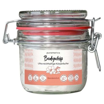 puremetics Bodywhip Body Butter, Almond Milk, 150 g