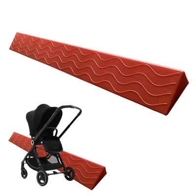 Ramp for Wheelchairs, Scooters & Robot Vacuums, Non-Slip Textured Threshold Ramp, Red, 100 x 12 x 5.5 cm