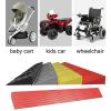 Ramp for Wheelchairs, Scooters & Robot Vacuums, Non-Slip Textured Threshold Ramp, Red, 100 x 12 x 5.5 cm view 3