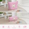 YOOLIFE Personalized Cosmetic Bag Set for Girls Ages 8–14, Pink Letter H view 3