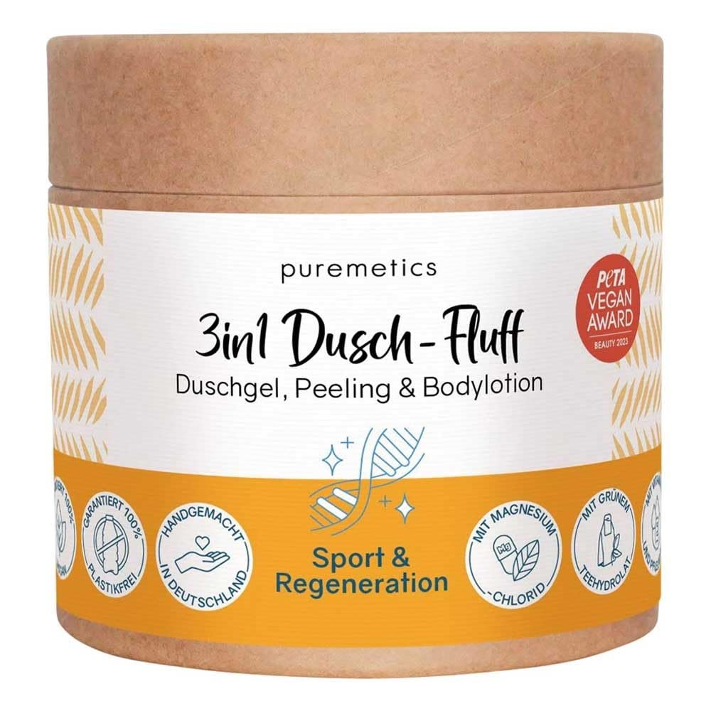 puremetics 3-in-1 Shower Fluff, Sport & Recovery, 250 g
