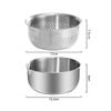 Camping Travel Rice-Washing Bowl, 304 Stainless Steel, with Drain Holes, Drip Spout and Measuring Marks (M) view 2