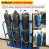 Gas Cylinder Holder, Freestanding Oxygen Cylinder Rack with Storage Shelf view 3