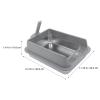 Toyvian Stainless Steel Cat Litter Box with Lid, Non-Slip Base, Modern Design view 2