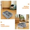 Toyvian Stainless Steel Cat Litter Box with Lid, Non-Slip Base, Modern Design view 3