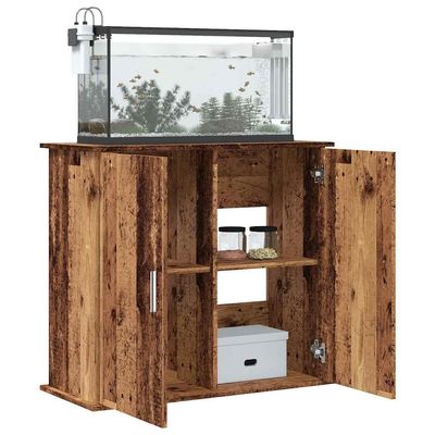 Lumanois Aquarium Stand, Reclaimed Wood Look, 81 x 36 x 73 cm