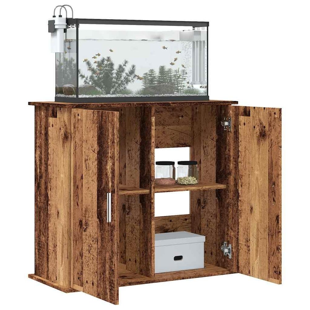 Lumanois Aquarium Stand, Reclaimed Wood Look, 81 x 36 x 73 cm