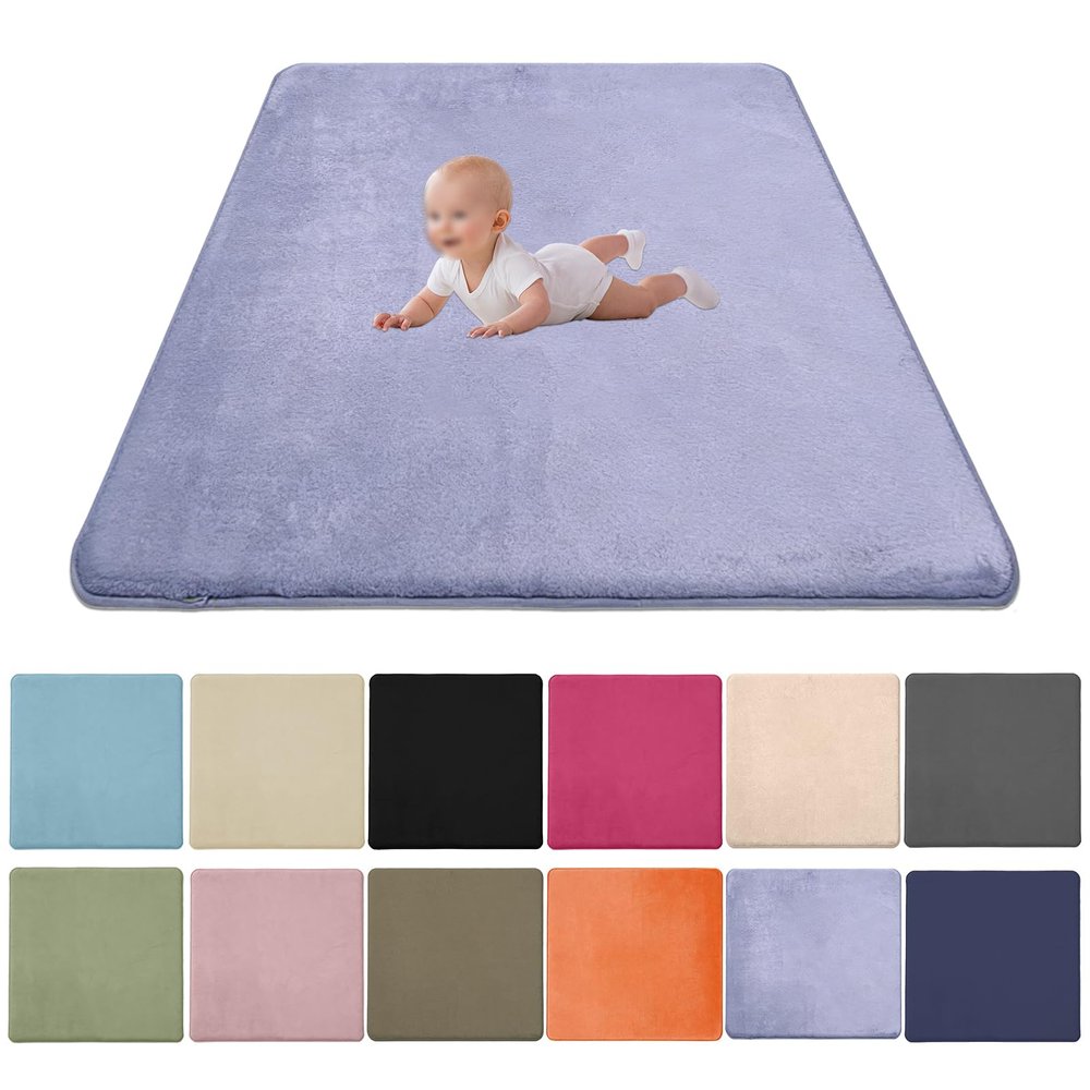 Zteiuqx 2 cm Thick Baby Play Mat, Memory Foam Crawling Rug, Non-Slip, 100 x 250 cm