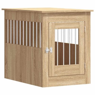 Lumanois Furniture-Style Dog Crate, Sonoma Oak, 55 x 80 x 68 cm, Engineered Wood, 27.62 kg, 838325