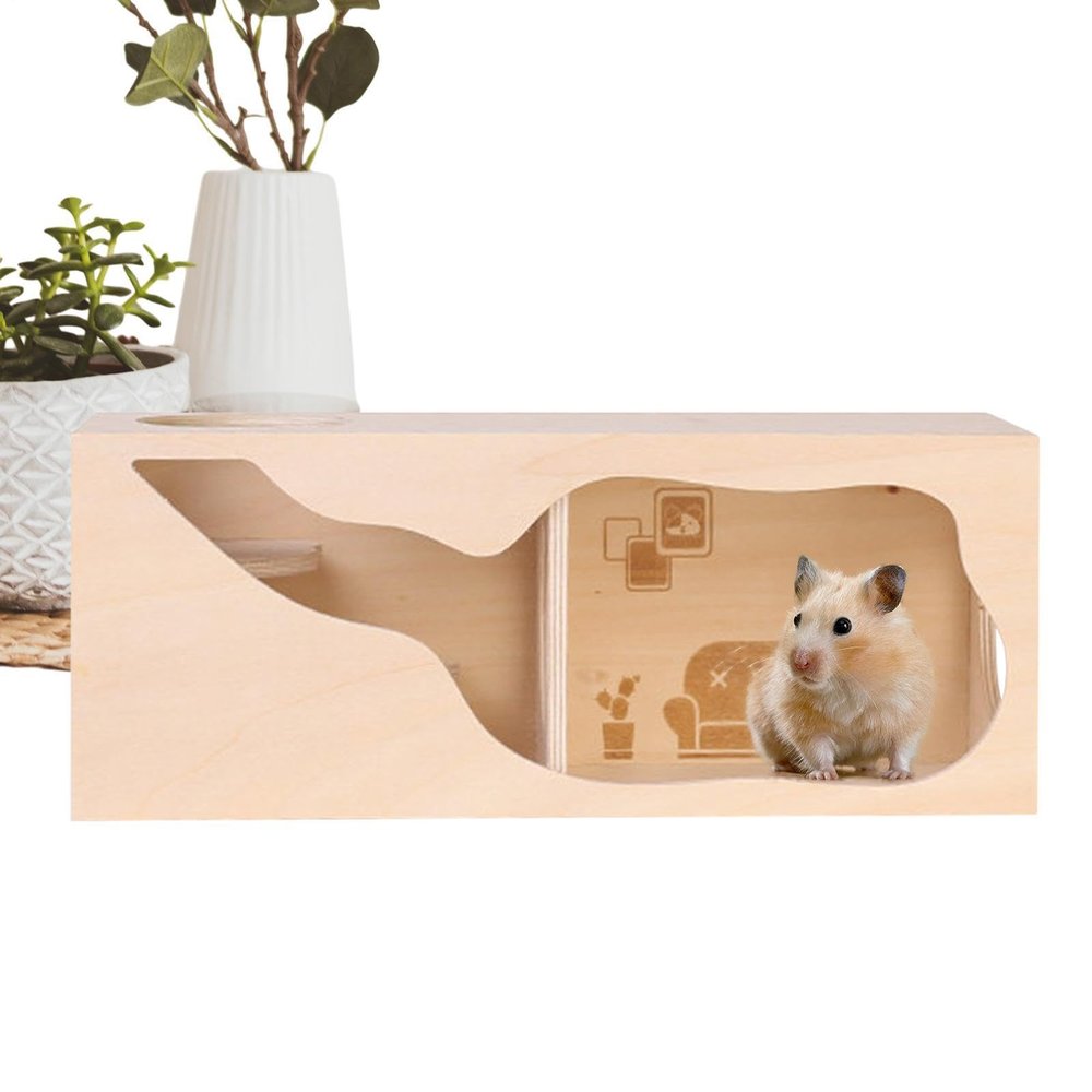 Hamster House with Enrichment Tunnel Toy
