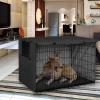 Yechiry Dog Crate Cover, 210D Oxford Fabric, Weatherproof, Dustproof, Light-Blocking, with Roll-Up Windows, Breathable Design and Secure Bottom Buckles (Black) view 2