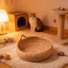 APGLSXY Woven Cat Basket, Scratching Post and Bed view 3