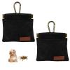 Dog Treat Pouch, Hands-Free Waist Training Bag with Carabiner Clip, Portable Reward Bag for Puppies, for Walks, Travel, and Outdoor Agility, Black, 2 Pack view 1