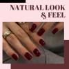LunarCharm 24 Burgundy Press-On Nails, Extra Short, Glossy Jelly Gel, Round view 3