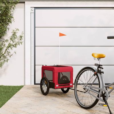 Lumanois Red and Black Dog Bike Trailer, Oxford Fabric & Iron, 9.05 kg