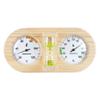 3-in-1 Wooden Sauna Thermometer and Hygrometer with 15-Minute Hourglass, Green, Fahrenheit view 1