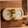 3-in-1 Wooden Sauna Thermometer and Hygrometer with 15-Minute Hourglass, Green, Fahrenheit view 3