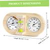 3-in-1 Wooden Sauna Thermometer and Hygrometer with 15-Minute Hourglass, Green, Fahrenheit view 4
