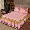 MTHGH Velvet Fitted Sheet with Ruffled Bed Skirt, Mattress Cover, Non-Slip Bedspread (*8.2 Pillowcases) view 1