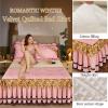 MTHGH Velvet Fitted Sheet with Ruffled Bed Skirt, Mattress Cover, Non-Slip Bedspread (*8.2 Pillowcases) view 2