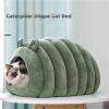 Cozy Plush Cat Bed for Kittens and Small Dogs (Gray) view 2