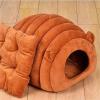 Cozy Plush Cat Bed for Kittens and Small Dogs (Gray) view 3