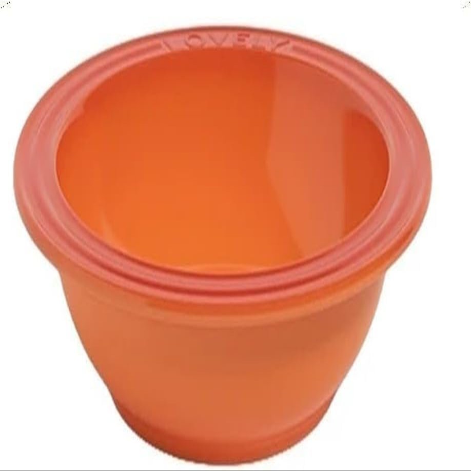 Modular Pet Cube Bowl Stand for Cats and Dogs with Ceramic Bowl (Orange)