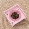 Modular Pet Cube Bowl Stand for Cats and Dogs with Ceramic Bowl (Orange) view 4