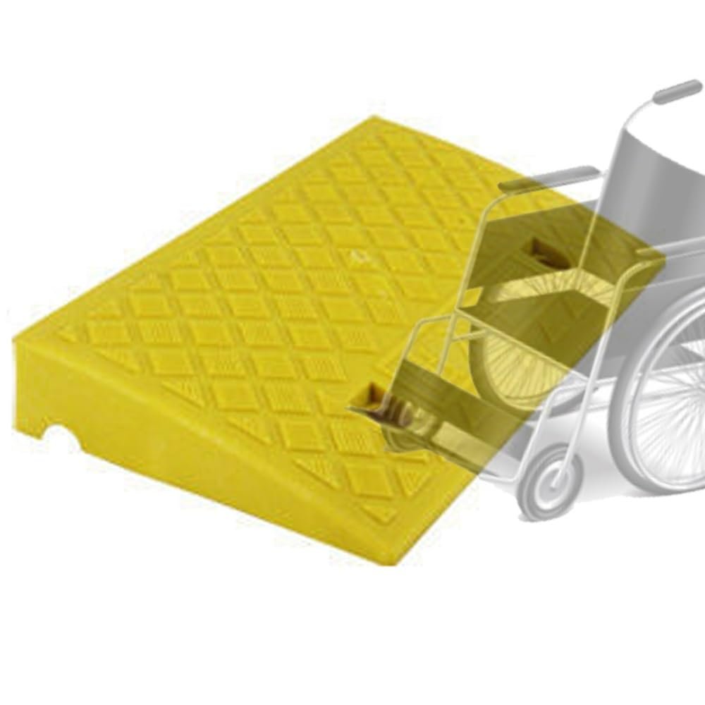 Portable Non-Slip Plastic Wheelchair Curb Ramp for Mobility Scooters and Stairs, 5-Inch Rise