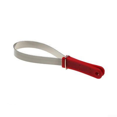 ZYNCUE Stainless Steel Horse Sweat Scraper for Shedding and Itch Relief, Ergonomic Grooming Tool with Comfortable Handle (Red)