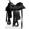Lumanois Western Saddle with Halter and Breast Collar, Genuine Leather, 13 in, Black, 6.52 kg view 3