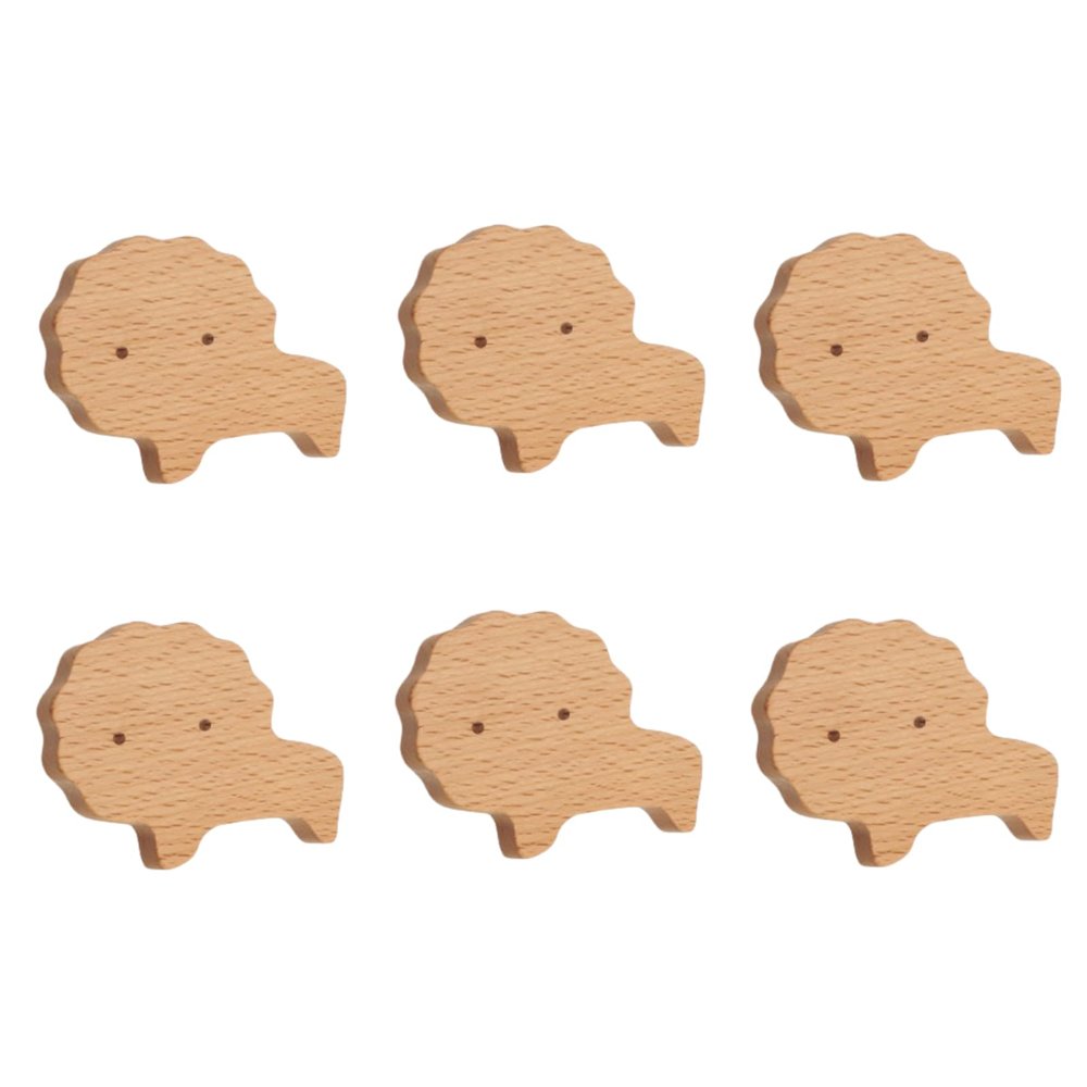 NLQCSXWEP Animal-Shaped Beech Wood Cabinet and Drawer Knobs, 6-Pack