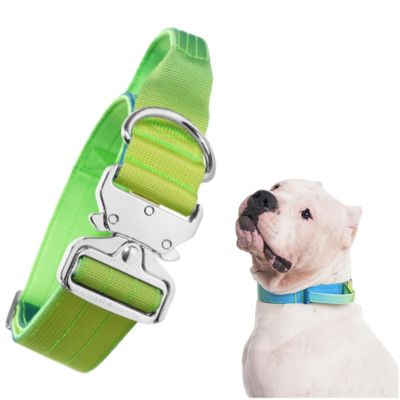 Adjustable Tactical Dog Collar with Handle and Quick Release Metal Buckle