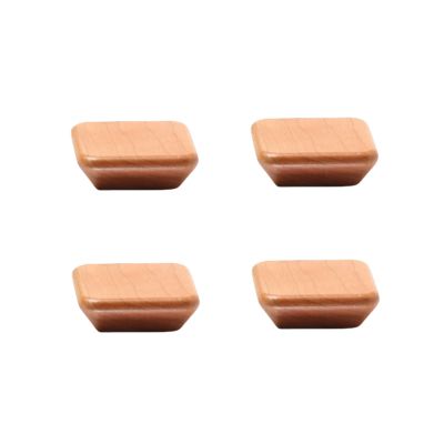 NLQCSXWEP Square Wooden Cabinet Knobs, Multicolor, Single-Hole, 4-Pack (Cherry, 60 mm)