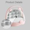 FQRDKT Silkworm Observation Box, Transparent PP Breeding Container with Ventilation Holes, Pink view 2