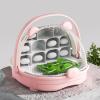 FQRDKT Silkworm Observation Box, Transparent PP Breeding Container with Ventilation Holes, Pink view 4
