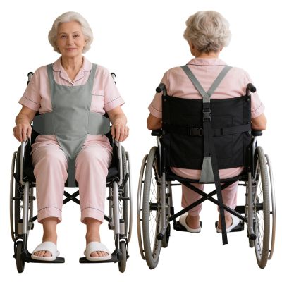 Monduelle Men's Bodysuit for Disabled and Elderly Patients, Safety Fixation Strap, Gray, One Size