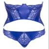 COTTELLI Strapless Corset Set with Blue Open-Crotch G-String view 1
