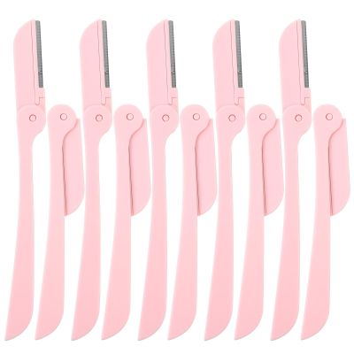 ULTECHNOVO Folding Eyebrow Razors, Stainless Steel and ABS, 10-Pack