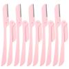 ULTECHNOVO Folding Eyebrow Razors, Stainless Steel and ABS, 10-Pack view 1