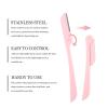 ULTECHNOVO Folding Eyebrow Razors, Stainless Steel and ABS, 10-Pack view 3