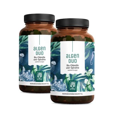 NATURTREU Organic Spirulina & Chlorella Complex Tablets – 6,000 mg Spirulina