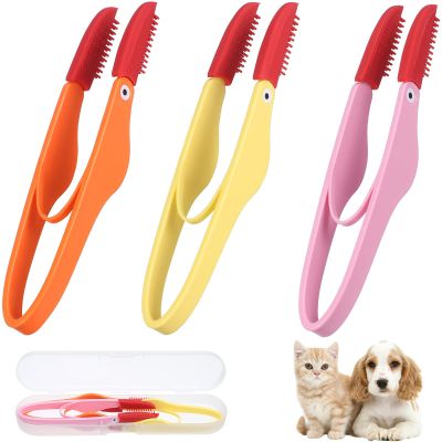 STOBAZA 3-Piece Pet Eye Brushes for Dogs and Rabbits