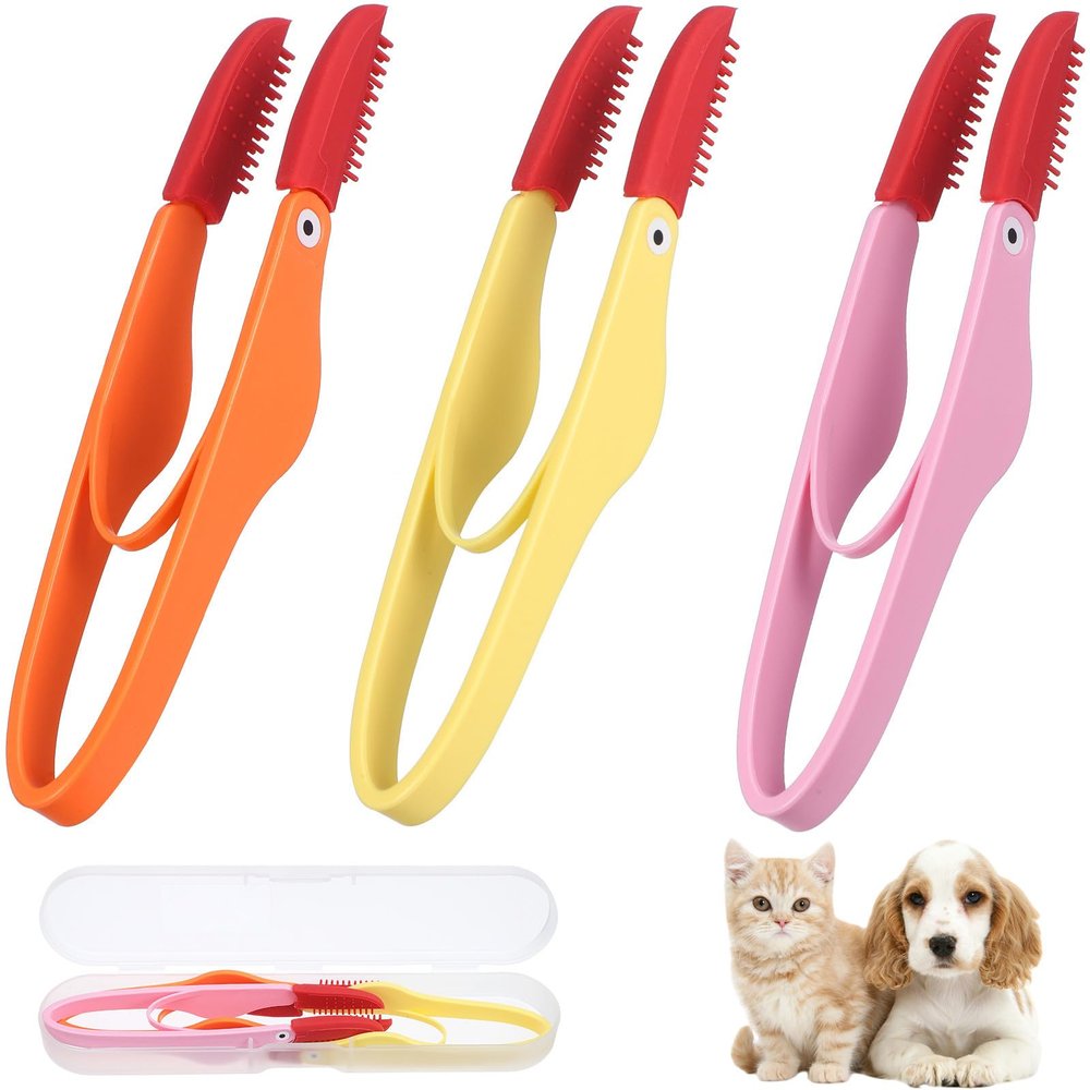 STOBAZA 3-Piece Pet Eye Brushes for Dogs and Rabbits