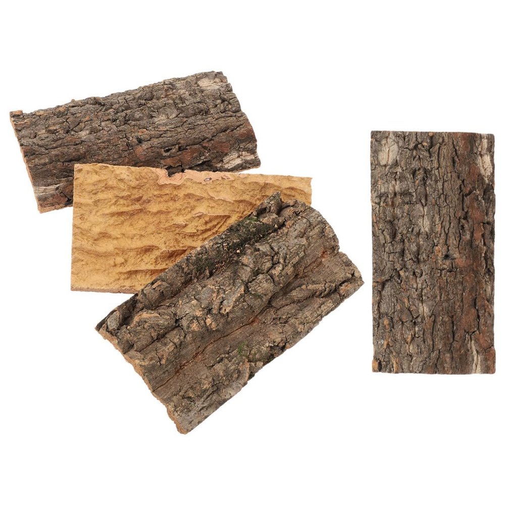 GLEAVI Reptile Cork Bark, Coffee Color, 4 Pieces