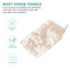EXAOMBLE Soft Ramie and Cotton Exfoliating Washcloth with Short Hanging Loop, Khaki view 3