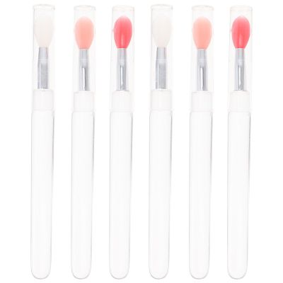 HEATSHAKING Portable Silicone Lip Brushes with Caps, 6-Pack