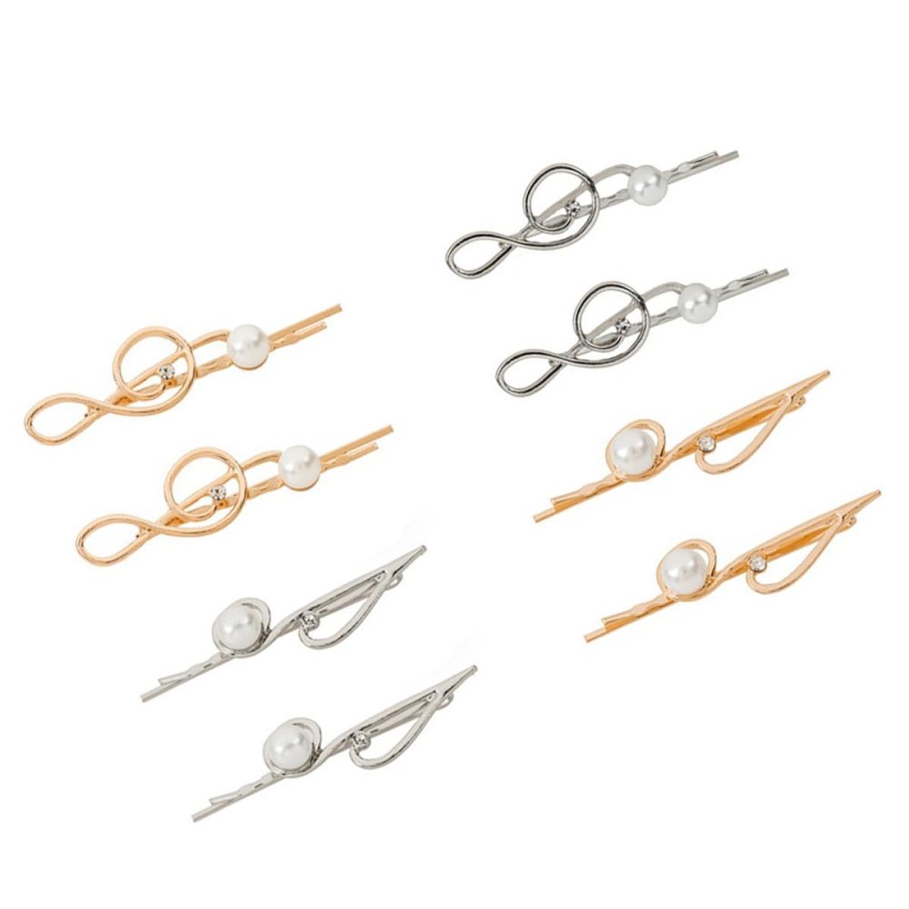 VICASKY Musical Note Hair Clips for Women and Girls, 8-Piece Alloy Set
